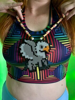 Harry Potter Rave Kandi griffin perler handmade festival necklace buck beak